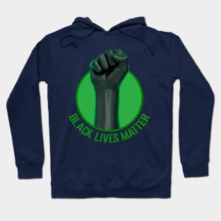 black lives matter green fist Hoodie